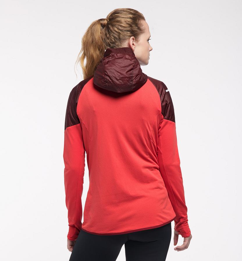 Haglöfs Womens L.I.M Hybrid Fleece Red New Zealand 40612GULE